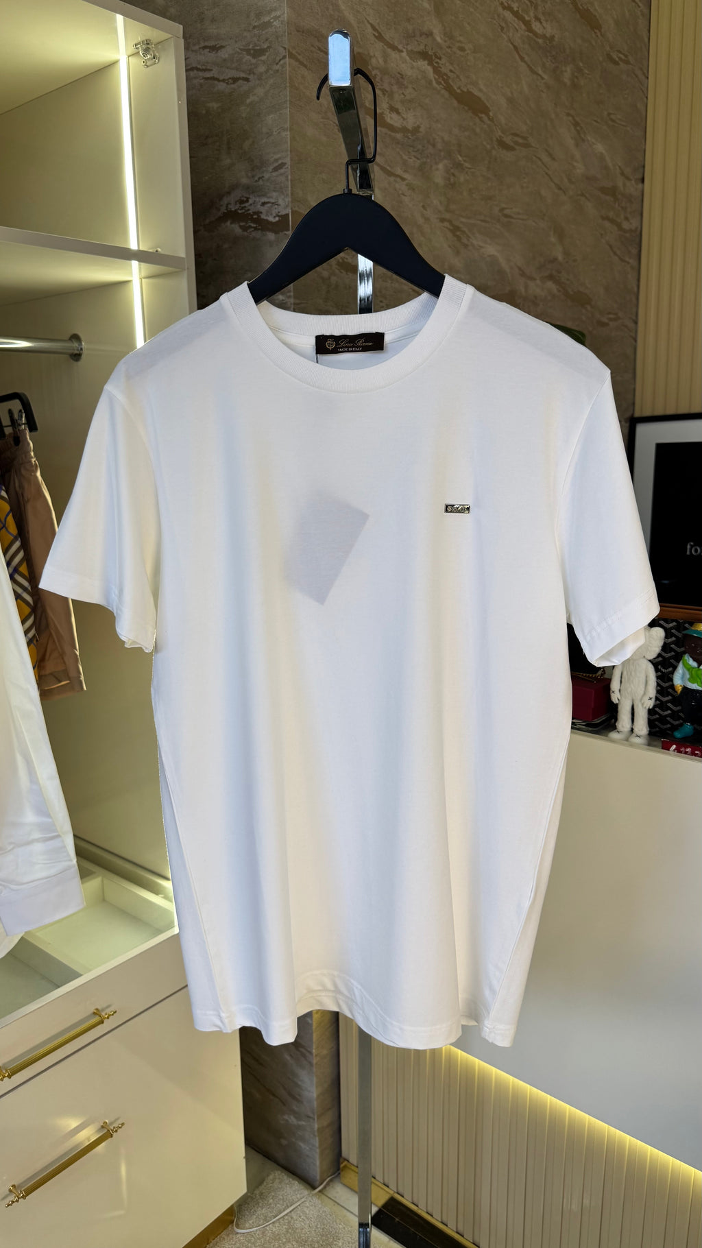Loro Piana Triko T-Shirt - Beyaz